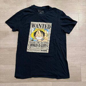 One Piece Anime Wanted Monkey D Luffy Graphic Shirt